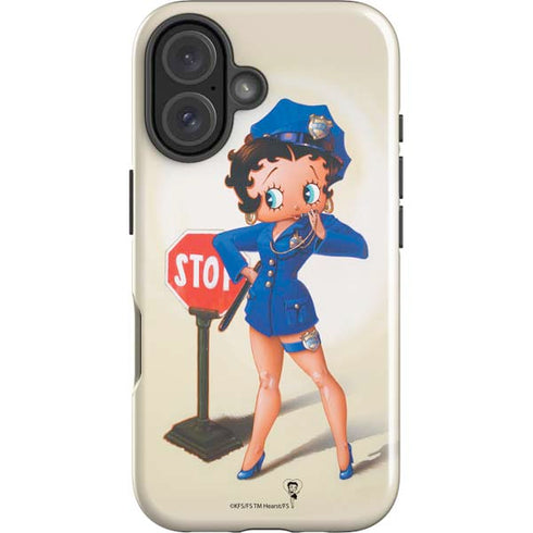 Betty Boop The Police Officer iPhone 16 Plus Impact Case